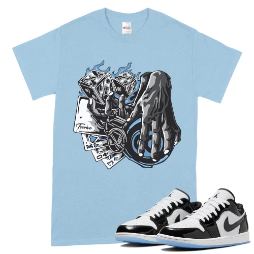 TeeVivo T-Shirt Match Air Jordan 1 Low SE Concord Gambling – Air Jordan 1 Shirt, AJ1 Shirt
