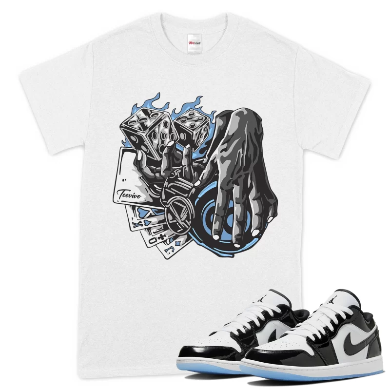 TeeVivo T-Shirt Match Air Jordan 1 Low SE Concord Gambling – Air Jordan 1 Shirt, AJ1 Shirt