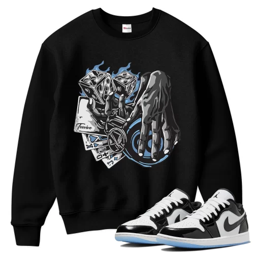 TeeVivo Sweatshirt Match Air Jordan 1 Low SE Concord Gambling – Air Jordan 1 Sweatshirt, AJ1 Sweatshirt
