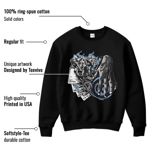 TeeVivo Sweatshirt Match Air Jordan 1 Low SE Concord Gambling – Air Jordan 1 Sweatshirt, AJ1 Sweatshirt