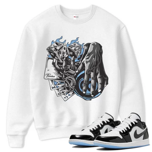 TeeVivo Sweatshirt Match Air Jordan 1 Low SE Concord Gambling – Air Jordan 1 Sweatshirt, AJ1 Sweatshirt