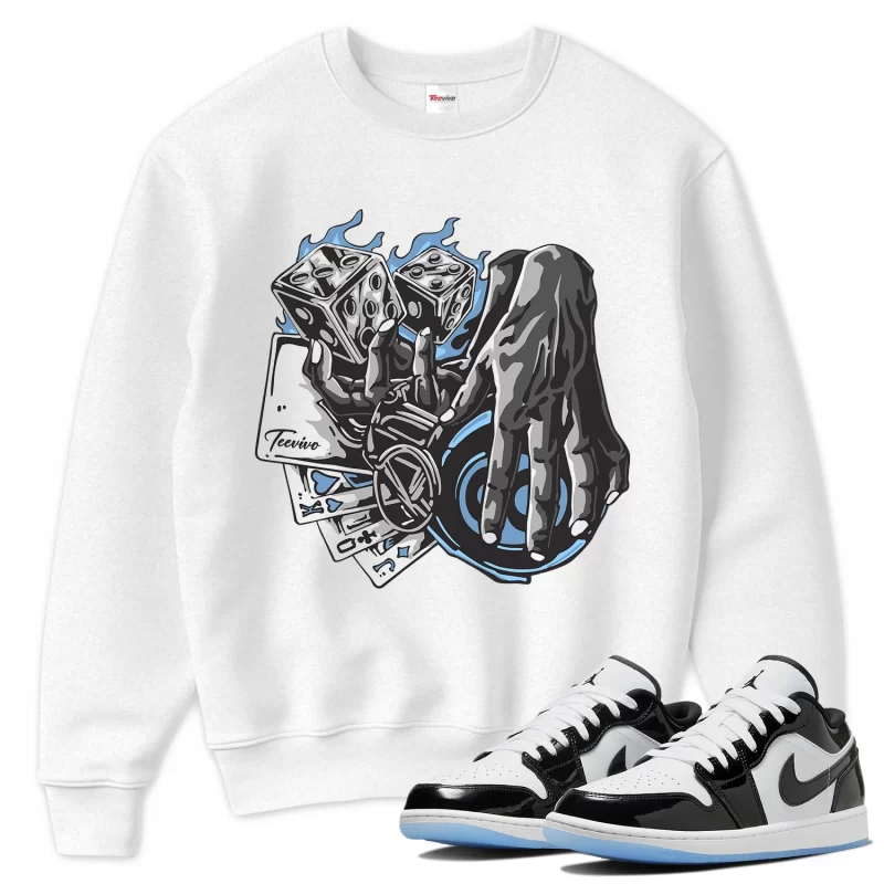 TeeVivo Sweatshirt Match Air Jordan 1 Low SE Concord Gambling – Air Jordan 1 Sweatshirt, AJ1 Sweatshirt