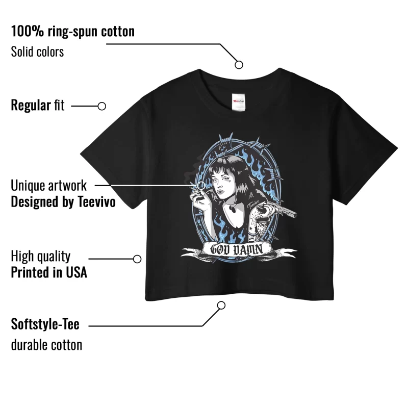 TeeVivo Crop Top Match Air Jordan 1 Low SE Concord God Daaamn – Air Jordan 1 Crop Top, AJ1 Crop Top