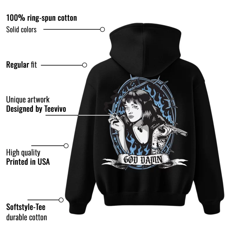 TeeVivo Hoodie Match Air Jordan 1 Low SE Concord God Daaamn – Air Jordan 1 Hoodie, AJ1 Hoodie