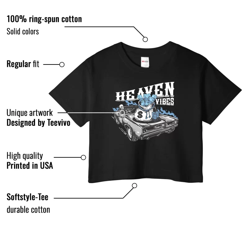 TeeVivo Crop Top Match Air Jordan 1 Low SE Concord Heaven vibes – Air Jordan 1 Crop Top, AJ1 Crop Top