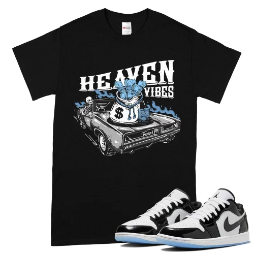 TeeVivo T-Shirt Match Air Jordan 1 Low SE Concord Heaven vibes – Air Jordan 1 Shirt, AJ1 Shirt