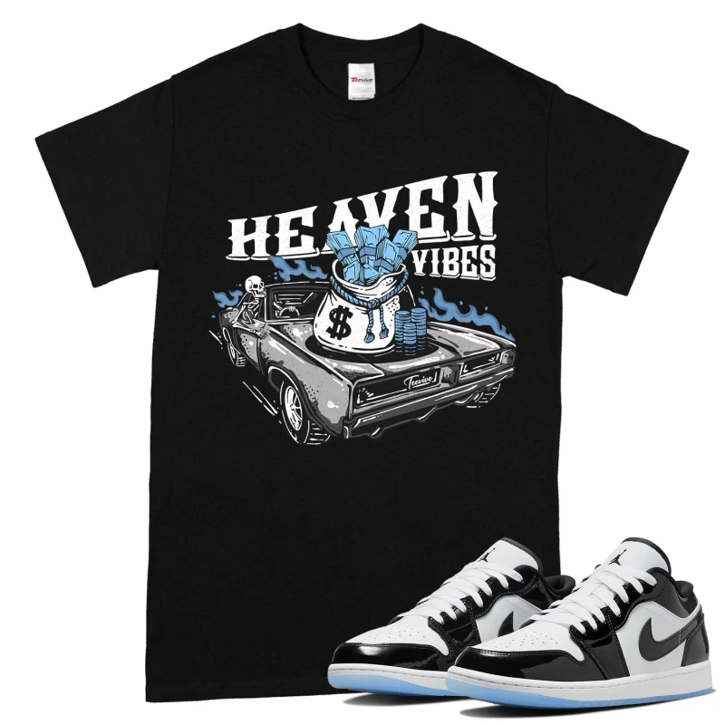 TeeVivo T-Shirt Match Air Jordan 1 Low SE Concord Heaven vibes – Air Jordan 1 Shirt, AJ1 Shirt