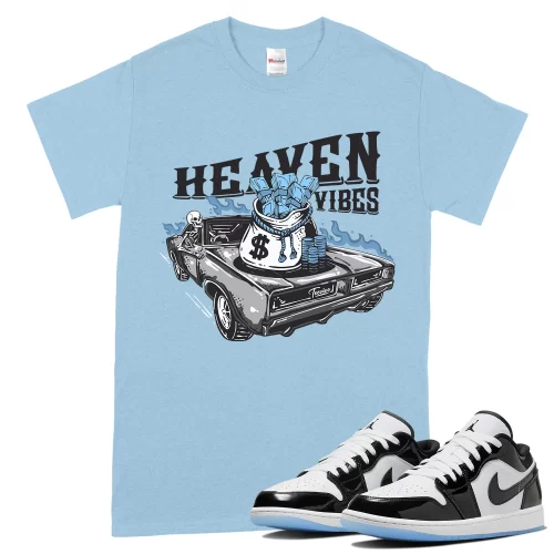 TeeVivo T-Shirt Match Air Jordan 1 Low SE Concord Heaven vibes – Air Jordan 1 Shirt, AJ1 Shirt