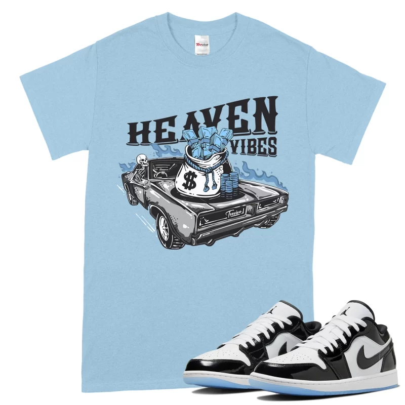 TeeVivo T-Shirt Match Air Jordan 1 Low SE Concord Heaven vibes – Air Jordan 1 Shirt, AJ1 Shirt