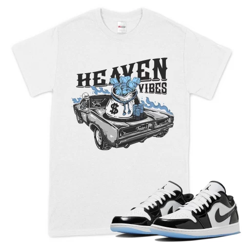 TeeVivo T-Shirt Match Air Jordan 1 Low SE Concord Heaven vibes – Air Jordan 1 Shirt, AJ1 Shirt