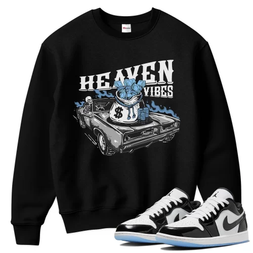 TeeVivo Sweatshirt Match Air Jordan 1 Low SE Concord Heaven vibes – Air Jordan 1 Sweatshirt, AJ1 Sweatshirt