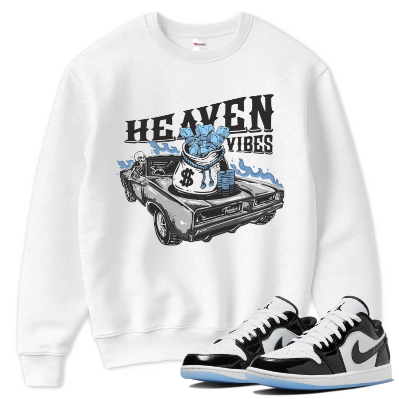 TeeVivo Sweatshirt Match Air Jordan 1 Low SE Concord Heaven vibes – Air Jordan 1 Sweatshirt, AJ1 Sweatshirt