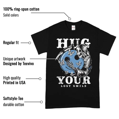 TeeVivo T-Shirt Match Air Jordan 1 Low SE Concord Hug your lost smile – Air Jordan 1 Shirt, AJ1 Shirt