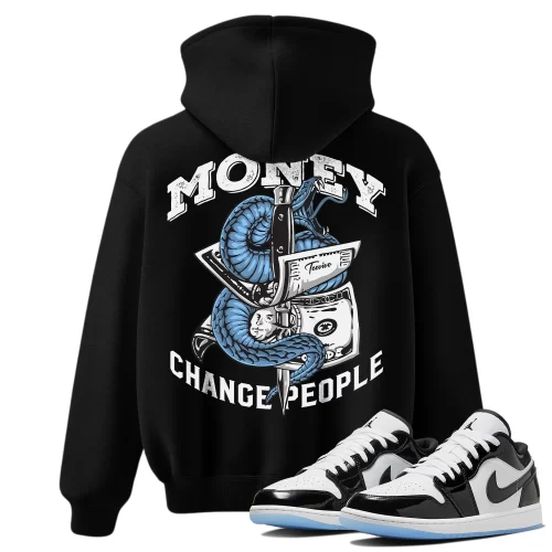 TeeVivo Hoodie Match Air Jordan 1 Low SE Concord Money change people – Air Jordan 1 Hoodie, AJ1 Hoodie
