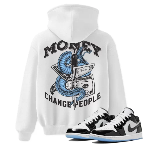 TeeVivo Hoodie Match Air Jordan 1 Low SE Concord Money change people – Air Jordan 1 Hoodie, AJ1 Hoodie