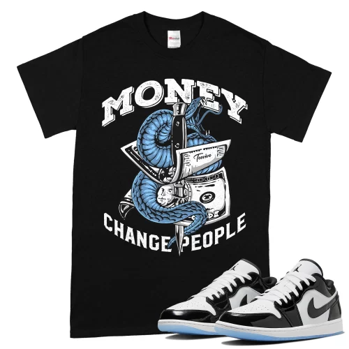TeeVivo T-Shirt Match Air Jordan 1 Low SE Concord Money change people – Air Jordan 1 Shirt, AJ1 Shirt