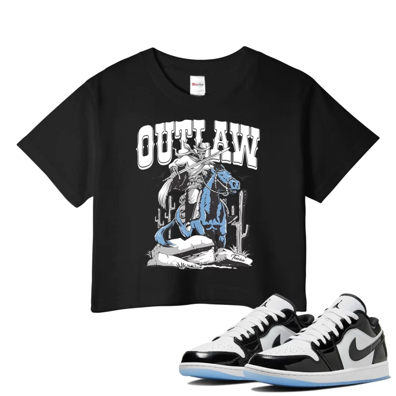 TeeVivo Crop Top Match Air Jordan 1 Low SE Concord Outlaw – Air Jordan 1 Crop Top, AJ1 Crop Top