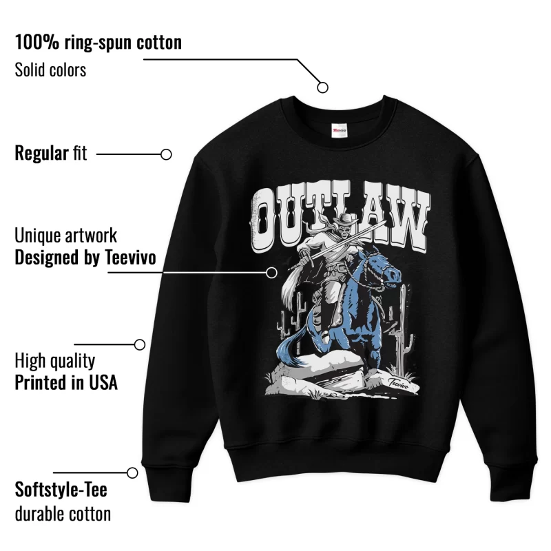 TeeVivo Sweatshirt Match Air Jordan 1 Low SE Concord Outlaw – Air Jordan 1 Sweatshirt, AJ1 Sweatshirt