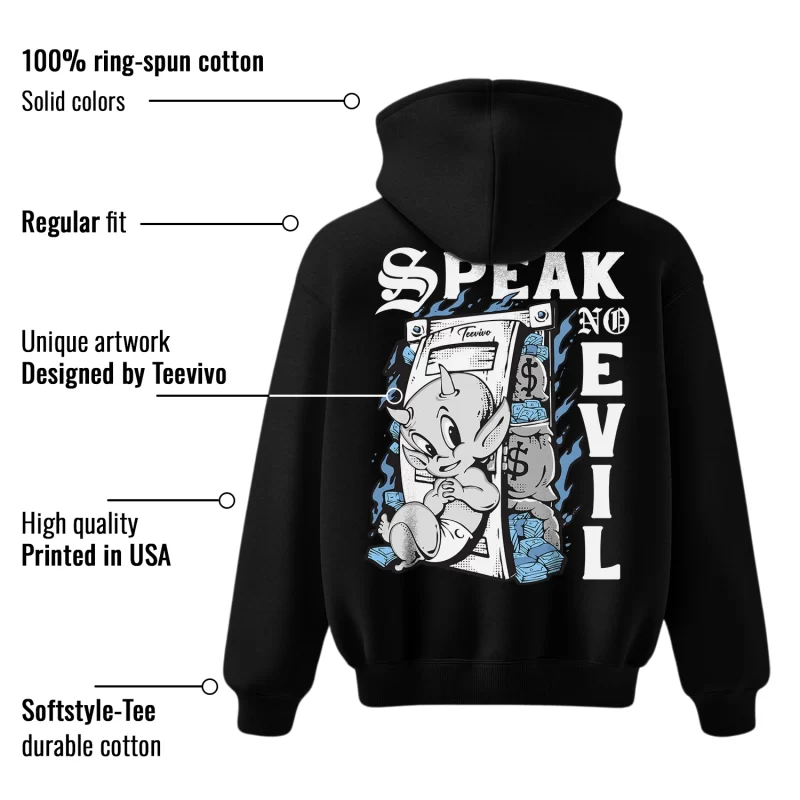 TeeVivo Hoodie Match Air Jordan 1 Low SE Concord Speak no evil – Air Jordan 1 Hoodie, AJ1 Hoodie