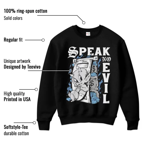 TeeVivo Sweatshirt Match Air Jordan 1 Low SE Concord Speak no evil – Air Jordan 1 Sweatshirt, AJ1 Sweatshirt