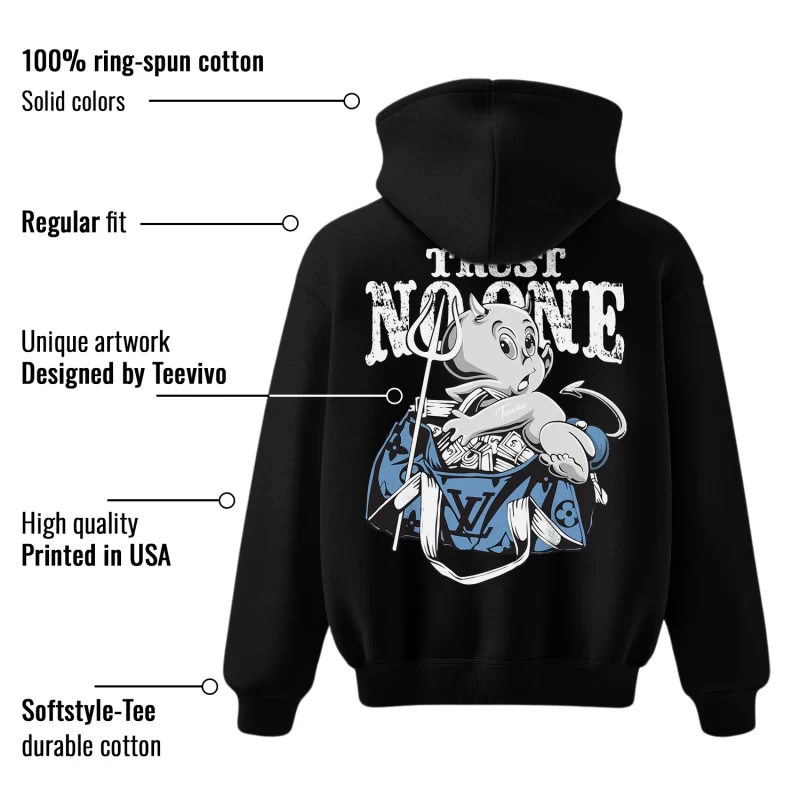 TeeVivo Hoodie Match Air Jordan 1 Low SE Concord Trust no one – Air Jordan 1 Hoodie, AJ1 Hoodie
