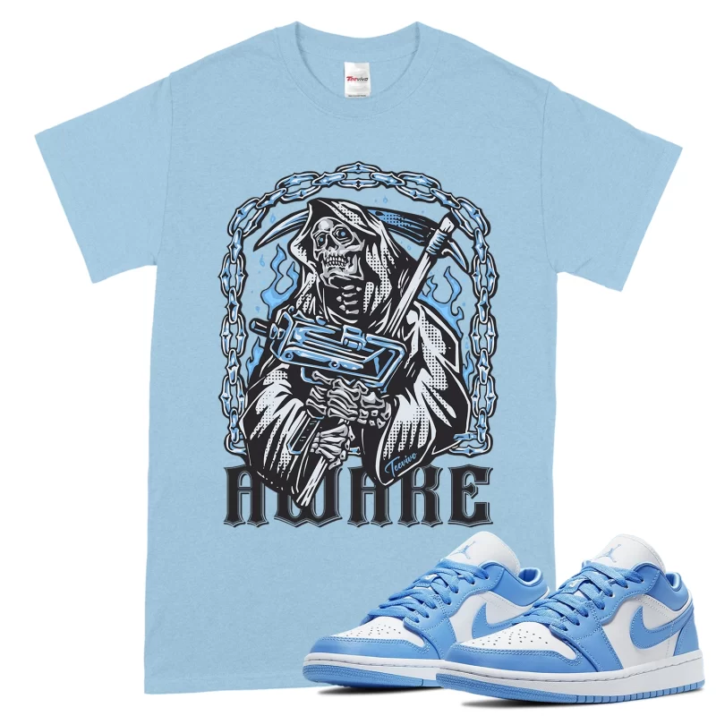 TeeVivo T-Shirt Match Air Jordan 1 Low UNC Awake – Air Jordan 1 Shirt, AJ1 Shirt
