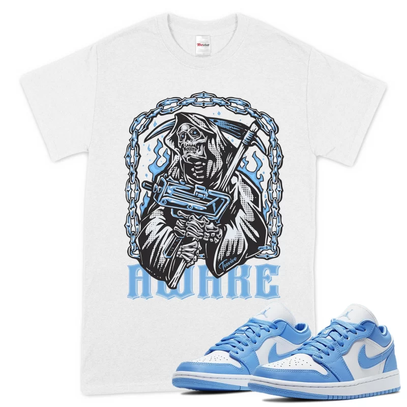 TeeVivo T-Shirt Match Air Jordan 1 Low UNC Awake – Air Jordan 1 Shirt, AJ1 Shirt
