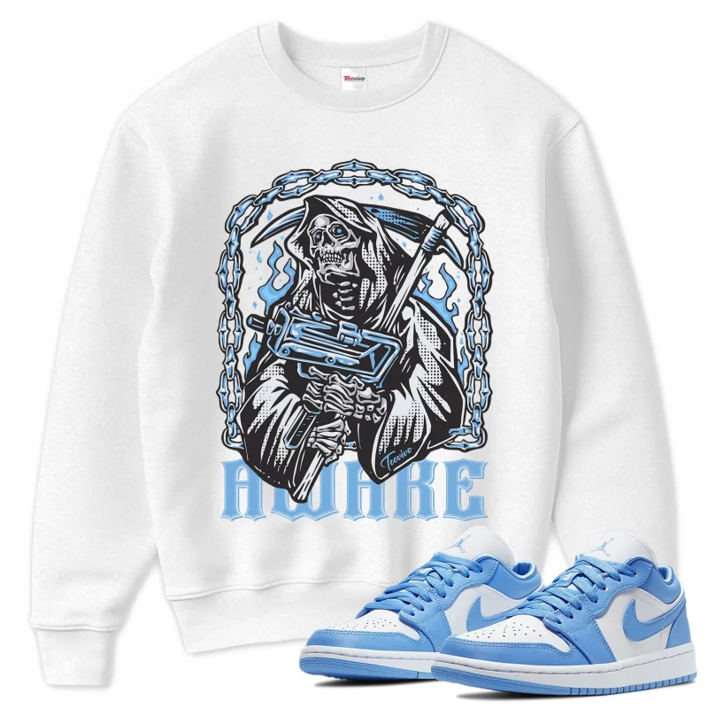 TeeVivo Sweatshirt Match Air Jordan 1 Low UNC Awake – Air Jordan 1 Sweatshirt, AJ1 Sweatshirt