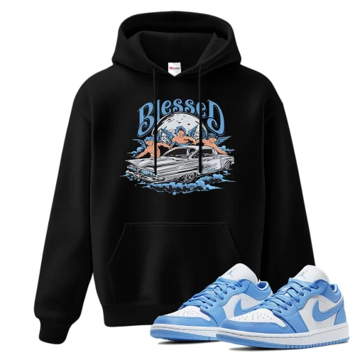 TeeVivo Hoodie Match Air Jordan 1 Low UNC Blessed – Air Jordan 1 Hoodie, AJ1 Hoodie