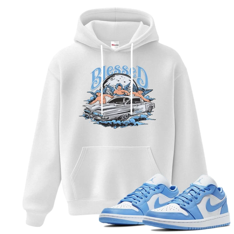 TeeVivo Hoodie Match Air Jordan 1 Low UNC Blessed – Air Jordan 1 Hoodie, AJ1 Hoodie