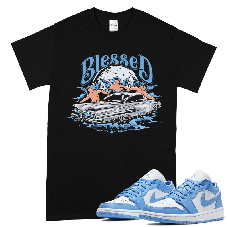 TeeVivo T-Shirt Match Air Jordan 1 Low UNC Blessed – Air Jordan 1 Shirt, AJ1 Shirt