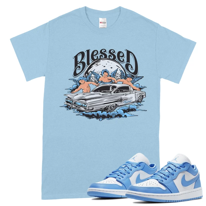 TeeVivo T-Shirt Match Air Jordan 1 Low UNC Blessed – Air Jordan 1 Shirt, AJ1 Shirt
