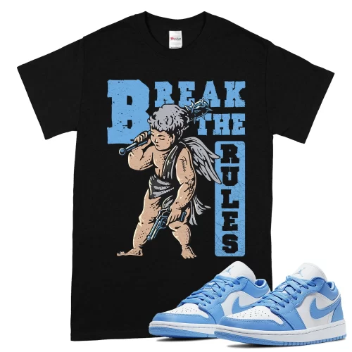 TeeVivo T-Shirt Match Air Jordan 1 Low UNC Break the rules – Air Jordan 1 Shirt, AJ1 Shirt