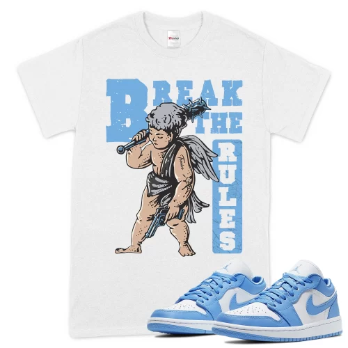 TeeVivo T-Shirt Match Air Jordan 1 Low UNC Break the rules – Air Jordan 1 Shirt, AJ1 Shirt