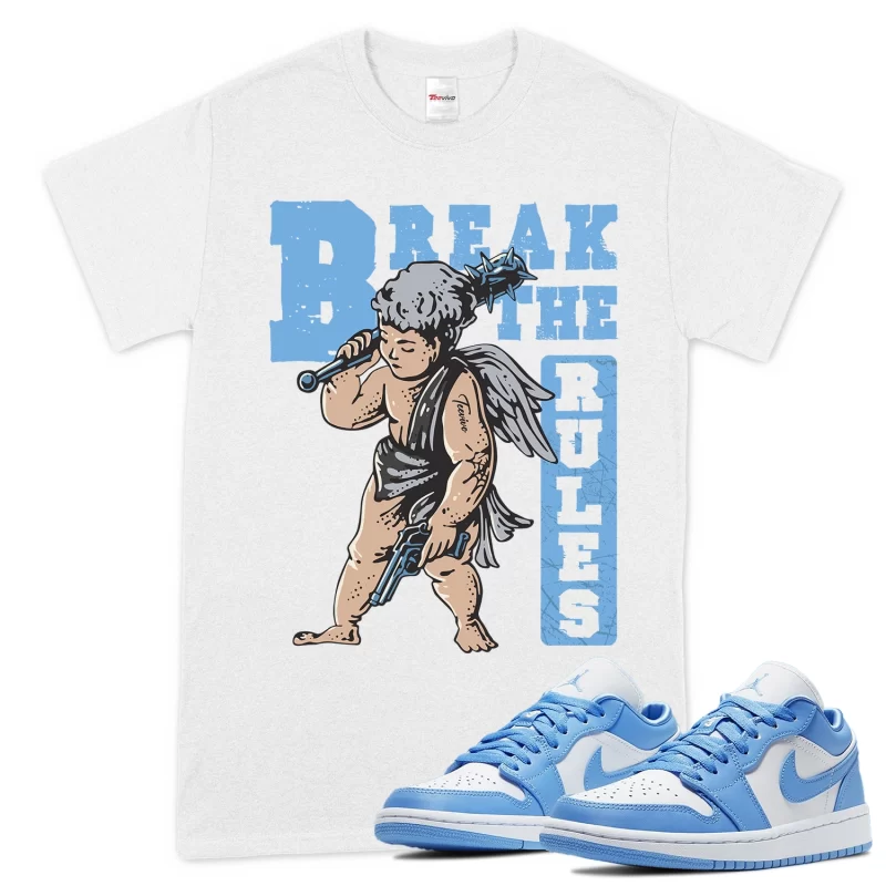 TeeVivo T-Shirt Match Air Jordan 1 Low UNC Break the rules – Air Jordan 1 Shirt, AJ1 Shirt