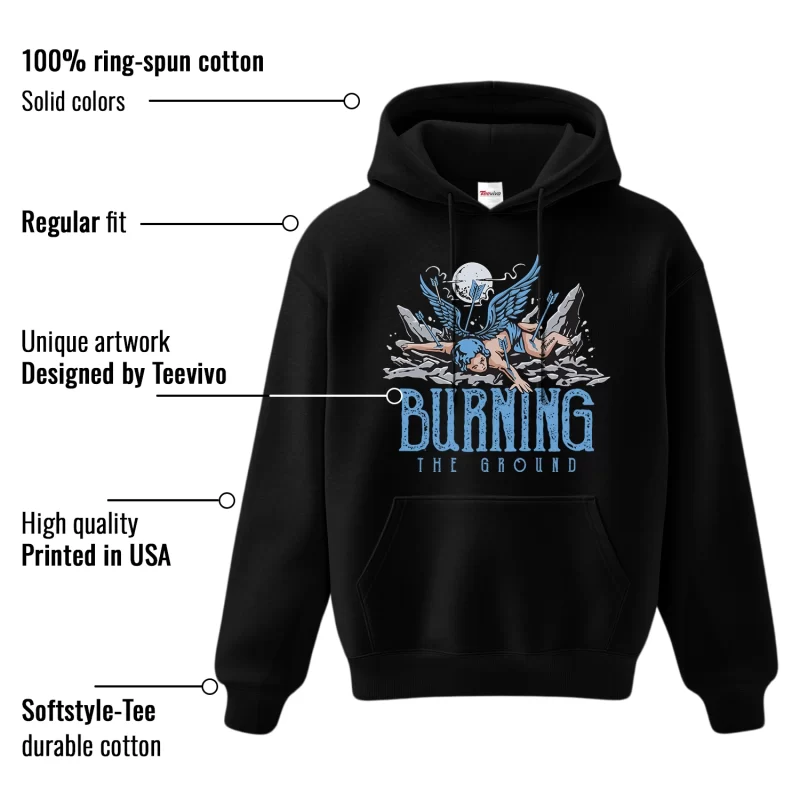 TeeVivo Hoodie Match Air Jordan 1 Low UNC Burning the ground – Air Jordan 1 Hoodie, AJ1 Hoodie