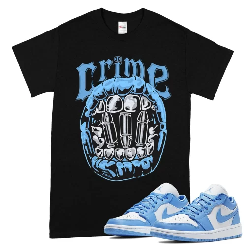 TeeVivo T-Shirt Match Air Jordan 1 Low UNC Crime – Air Jordan 1 Shirt, AJ1 Shirt