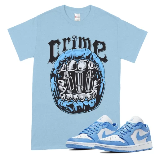 TeeVivo T-Shirt Match Air Jordan 1 Low UNC Crime – Air Jordan 1 Shirt, AJ1 Shirt
