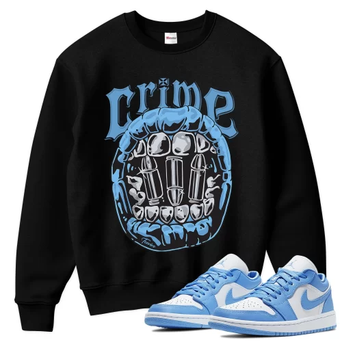 TeeVivo Sweatshirt Match Air Jordan 1 Low UNC Crime – Air Jordan 1 Sweatshirt, AJ1 Sweatshirt