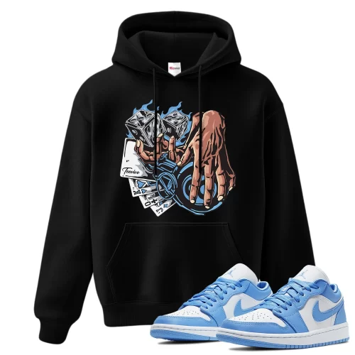 TeeVivo Hoodie Match Air Jordan 1 Low UNC Gambling – Air Jordan 1 Hoodie, AJ1 Hoodie