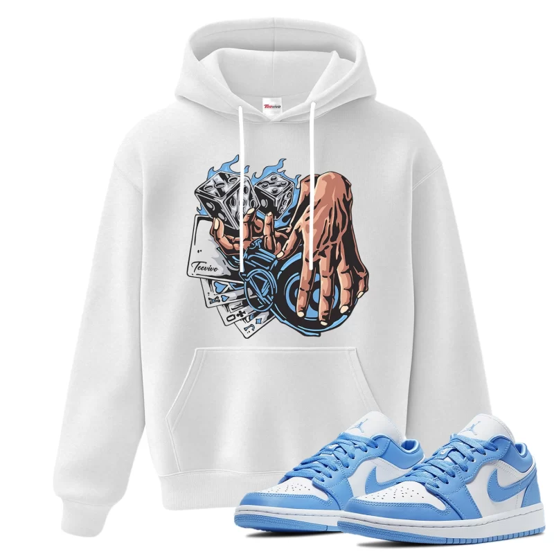 TeeVivo Hoodie Match Air Jordan 1 Low UNC Gambling – Air Jordan 1 Hoodie, AJ1 Hoodie