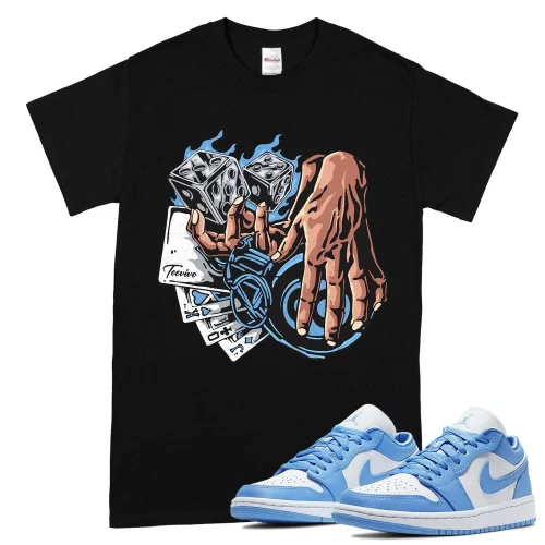 TeeVivo T-Shirt Match Air Jordan 1 Low UNC Gambling – Air Jordan 1 Shirt, AJ1 Shirt