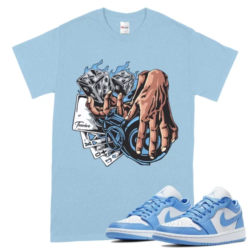 TeeVivo T-Shirt Match Air Jordan 1 Low UNC Gambling – Air Jordan 1 Shirt, AJ1 Shirt