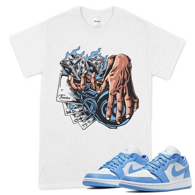 TeeVivo T-Shirt Match Air Jordan 1 Low UNC Gambling – Air Jordan 1 Shirt, AJ1 Shirt
