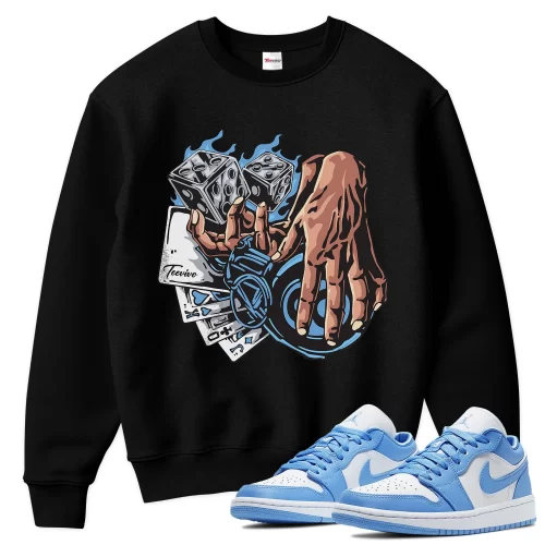 TeeVivo Sweatshirt Match Air Jordan 1 Low UNC Gambling – Air Jordan 1 Sweatshirt, AJ1 Sweatshirt