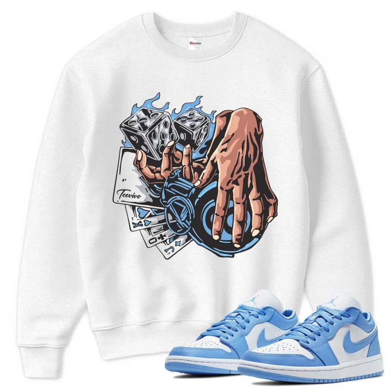 TeeVivo Sweatshirt Match Air Jordan 1 Low UNC Gambling – Air Jordan 1 Sweatshirt, AJ1 Sweatshirt