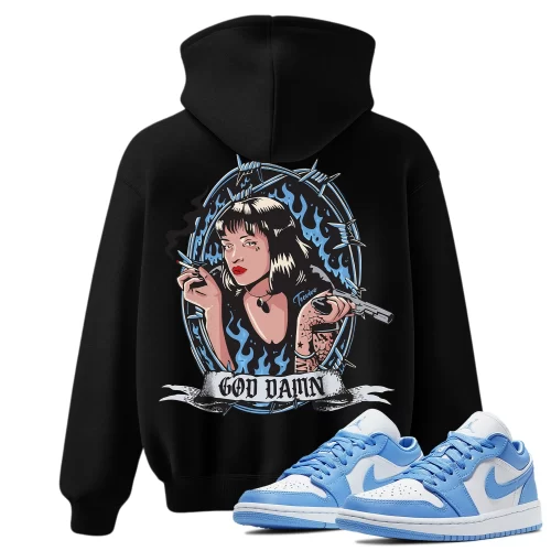 TeeVivo Hoodie Match Air Jordan 1 Low UNC God Daaamn – Air Jordan 1 Hoodie, AJ1 Hoodie