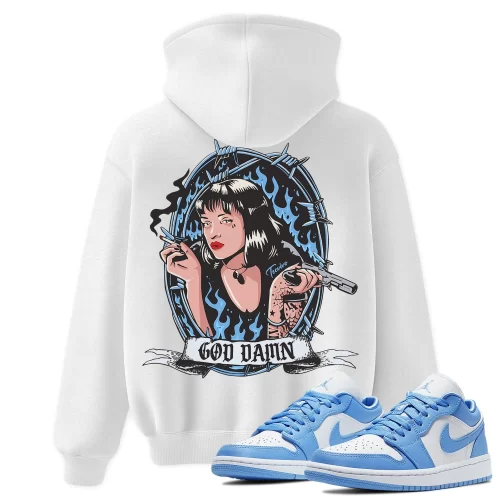 TeeVivo Hoodie Match Air Jordan 1 Low UNC God Daaamn – Air Jordan 1 Hoodie, AJ1 Hoodie
