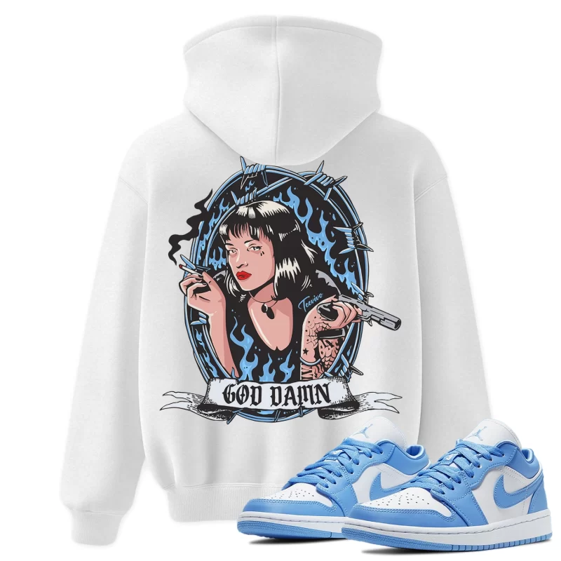 TeeVivo Hoodie Match Air Jordan 1 Low UNC God Daaamn – Air Jordan 1 Hoodie, AJ1 Hoodie
