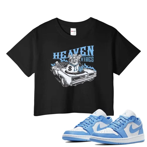 TeeVivo Crop Top Match Air Jordan 1 Low UNC Heaven vibes – Air Jordan 1 Crop Top, AJ1 Crop Top